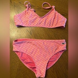 Vineyard Vines Pink Patterned Kids Bikini